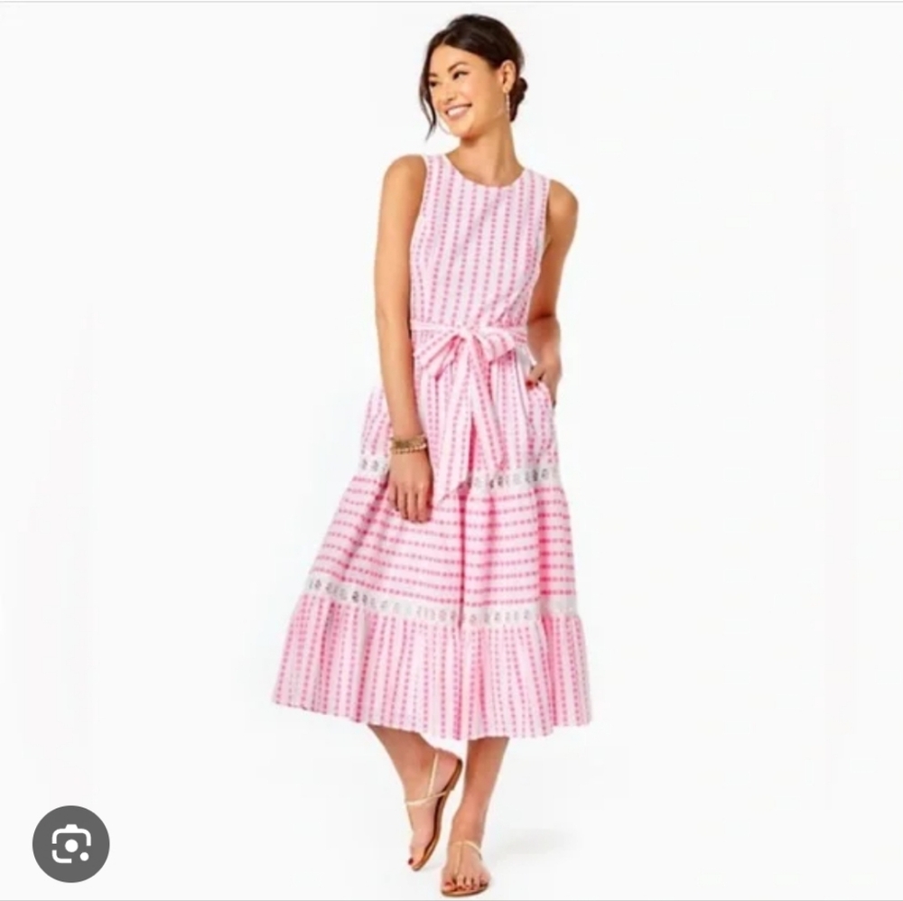 Lilly Pulitzer Pink Maybella Midi Dress